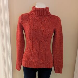 NY & Company red cable knit turtle neck sweater size XS